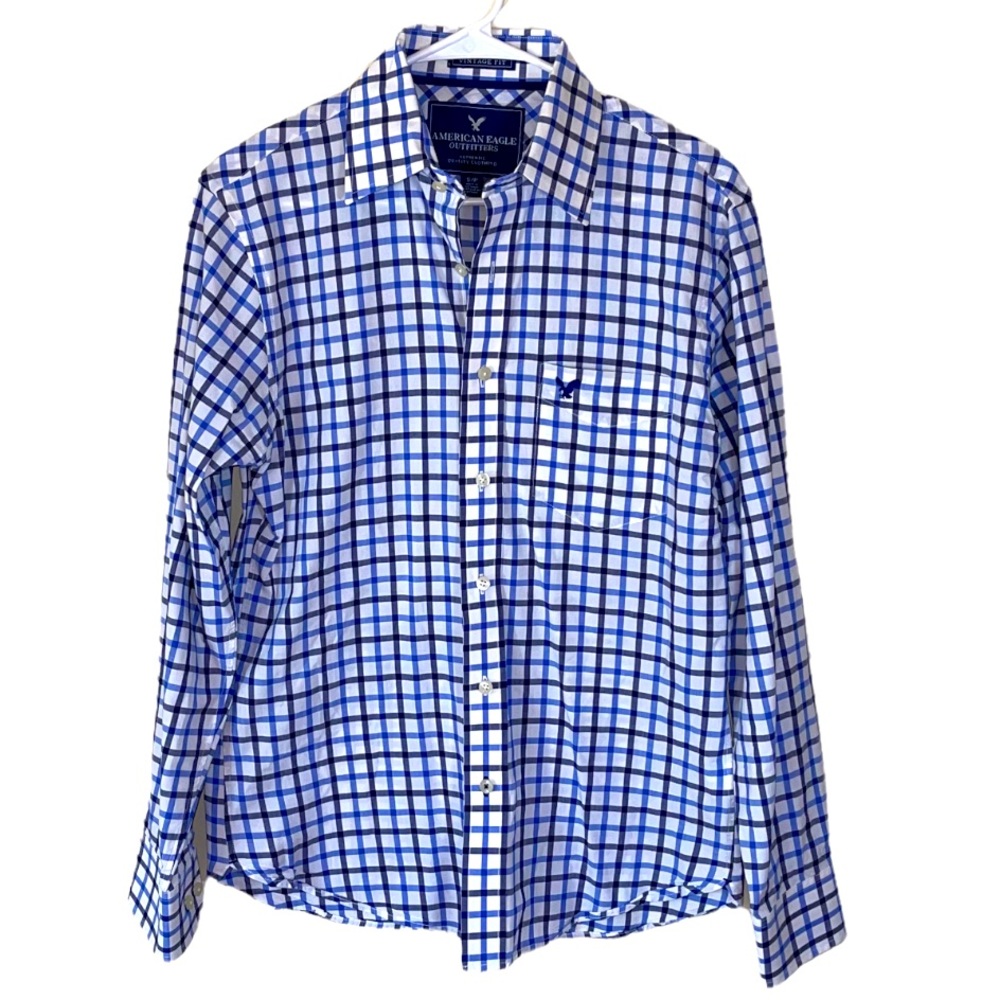 American eagle long sleeve plaid shirt